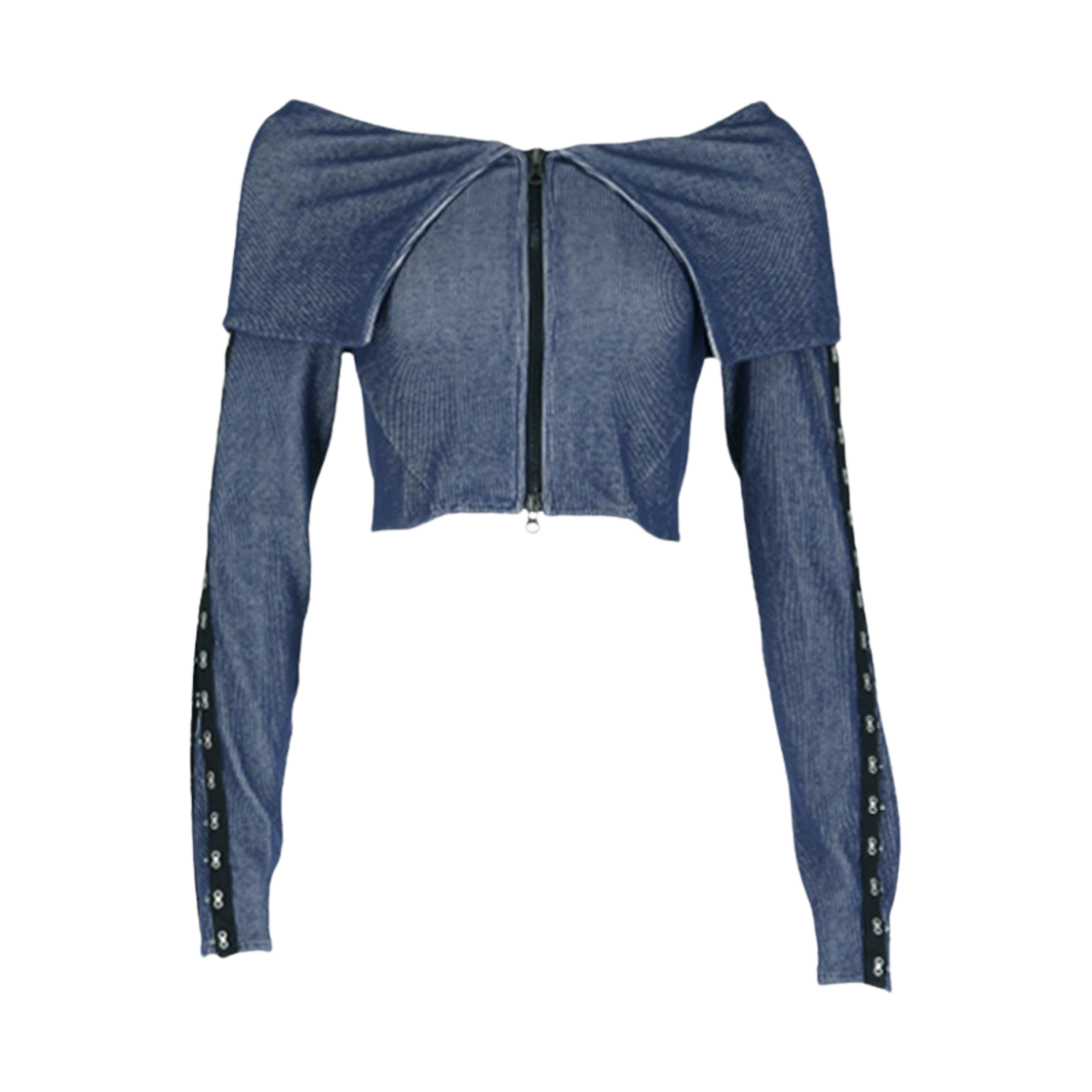 쿄 우먼 오프숄더 후크 투웨이 집업 딥 블루