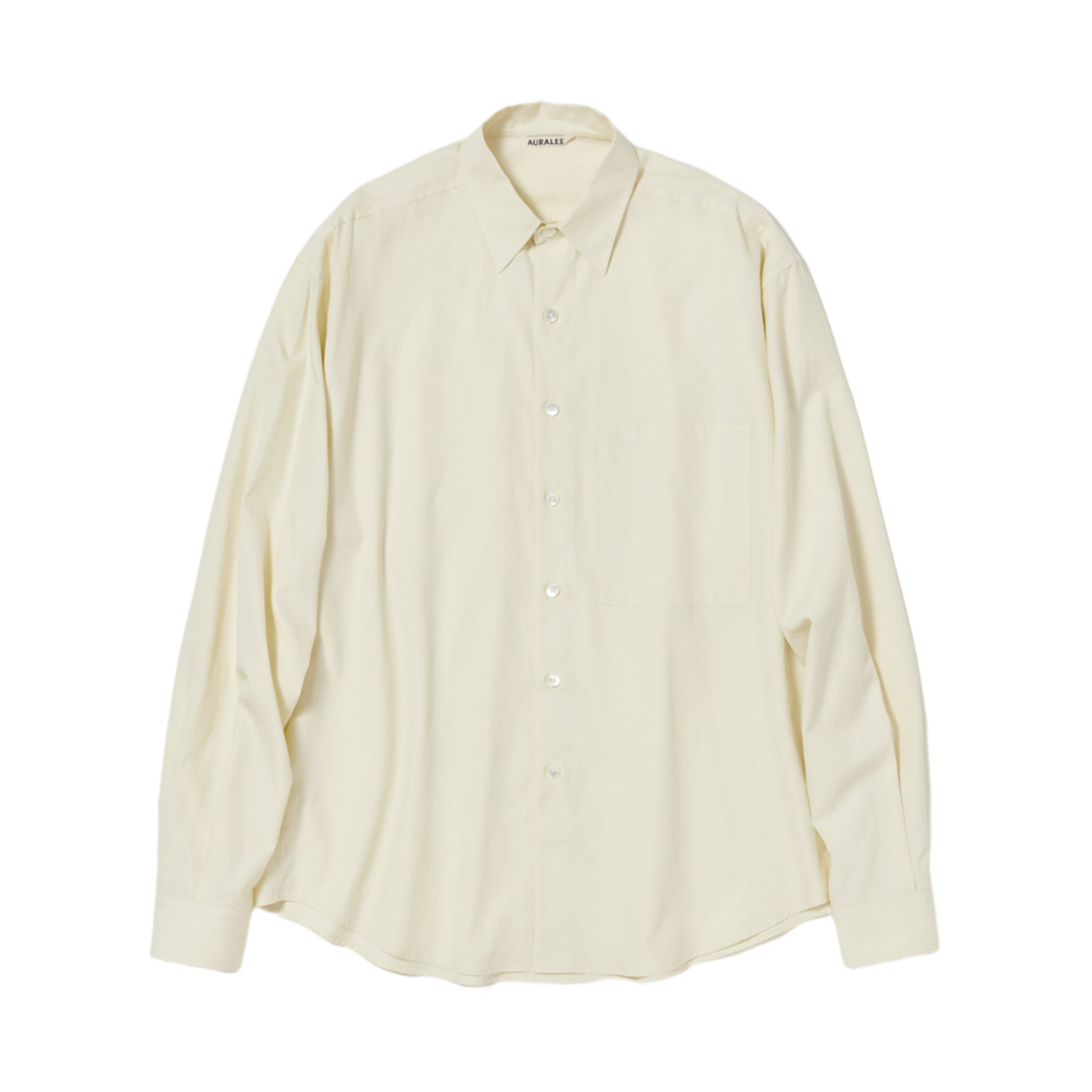 A24SS02TN Auralee Washed Finx Twill Big Shirt Light Yellow