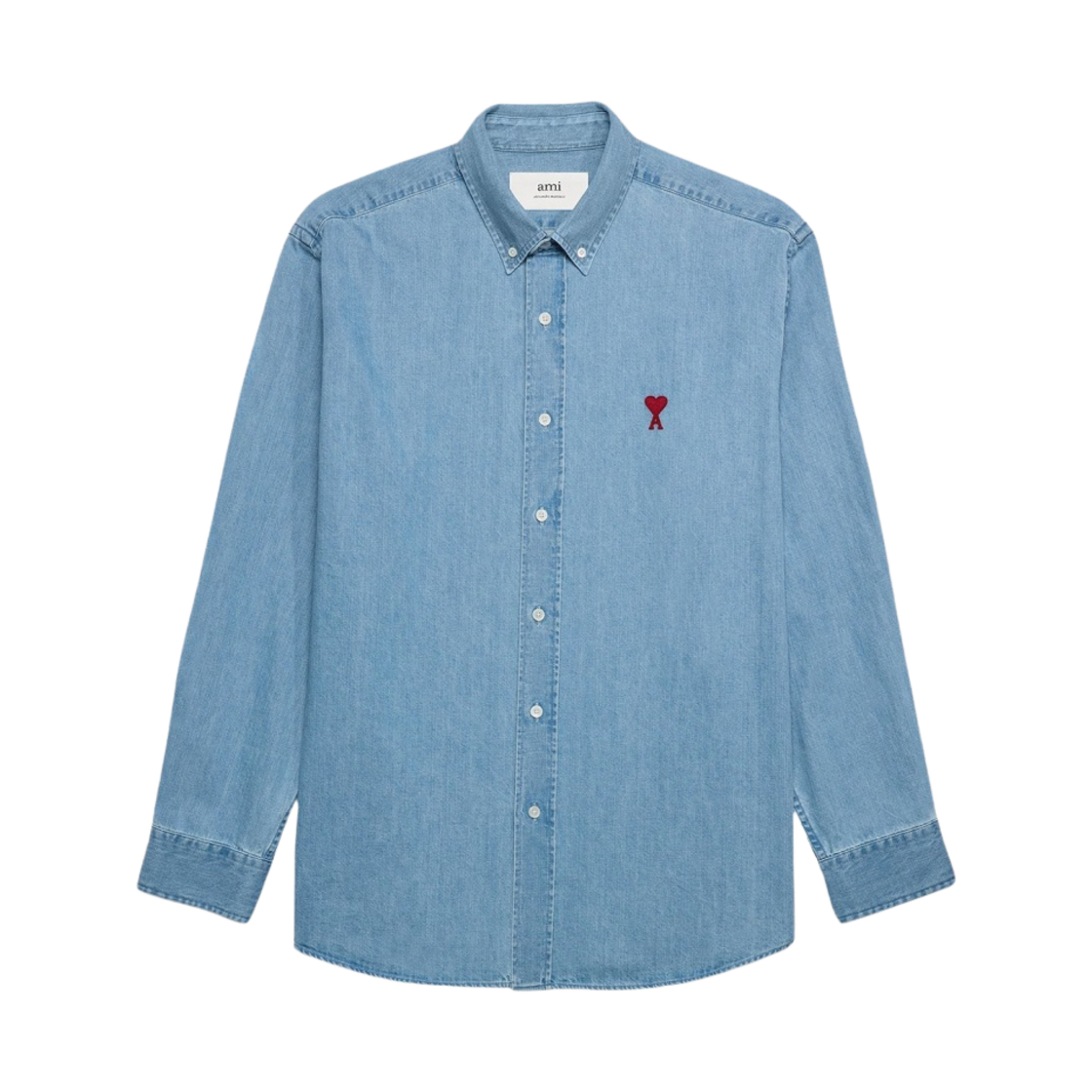 아미 스몰 하트 로고 데님 셔츠 유즈드 블루(AMI de Coeur Denim Shirt Used Blue)