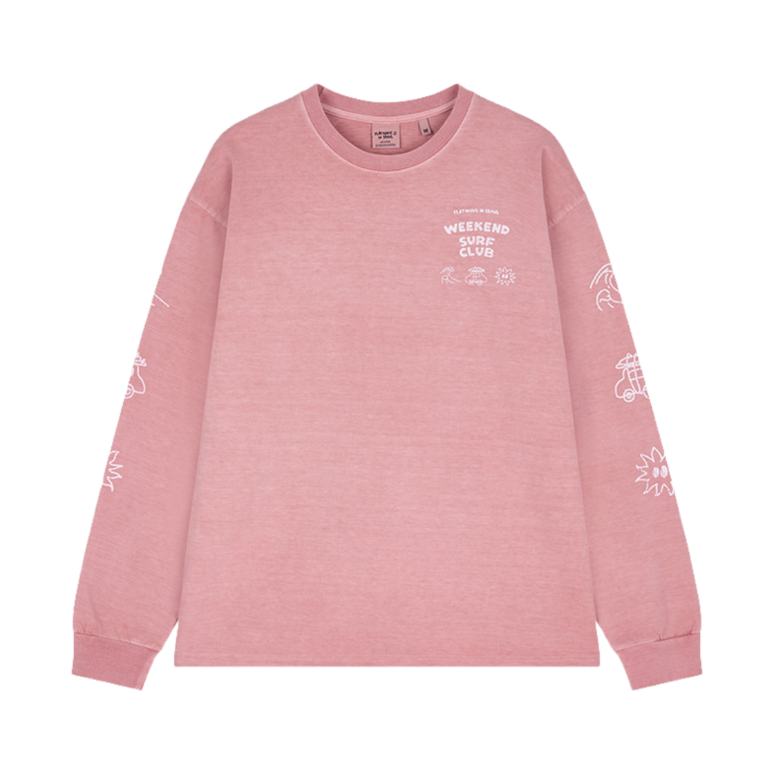 Ocea Longsleeve Pink Flatwave in Seoul Ocea Pigment Longsleeve T-Shirt Pink