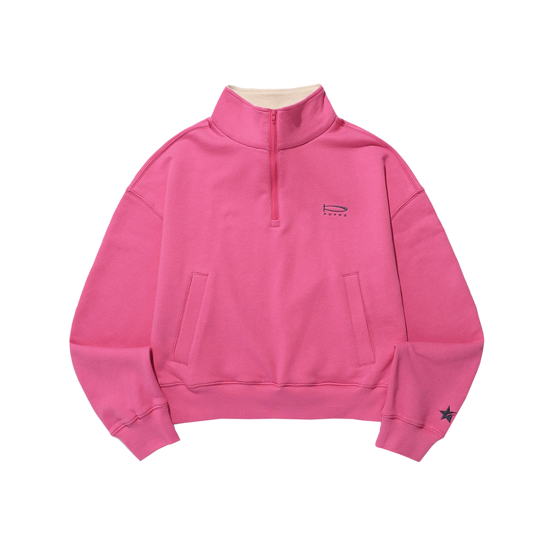 PD09CR0165PI Phyps Dept Women's Fleece Lined Half Zip-Up Pink