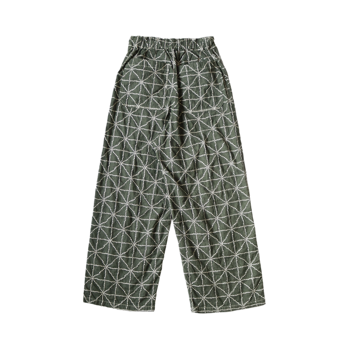 캐피탈 8온즈 컬러 데님 포크 도조 자수 W 니 이지 배기 팬츠 그린(Kapital 8 oz. Color Denim Folk Dojo Embroidery W Knee Easy Baggy Pants Green) - 2