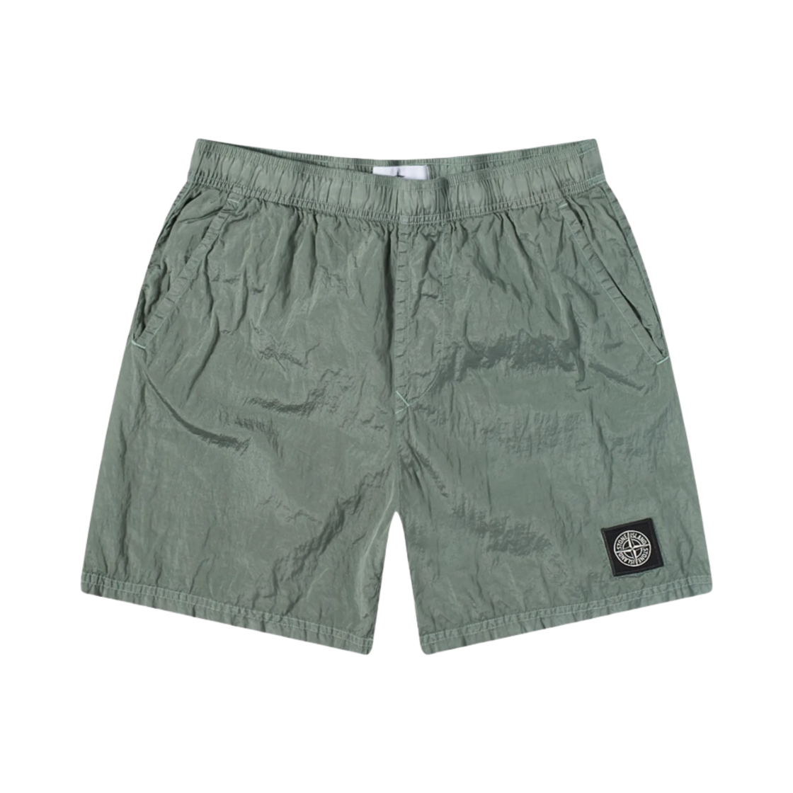 스톤 아일랜드 B0943 나일론 메탈 에코닐 재생 나일론 스위밍 트렁크 세이지 그린 - 22FW(Stone Island B0943 Nylon Metal in Econyl Regenerated Nylon Swimming Trunk Sage Green - 22FW) - 1