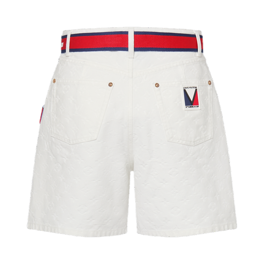 (W) 루이비통 LV x AC 엠보스 모노그램 쇼츠 화이트((W) Louis Vuitton LV x AC Embossed Monogram Shorts White) - 2