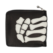 Kapital Thumbs Up Bone Hand Zip Wallet Black