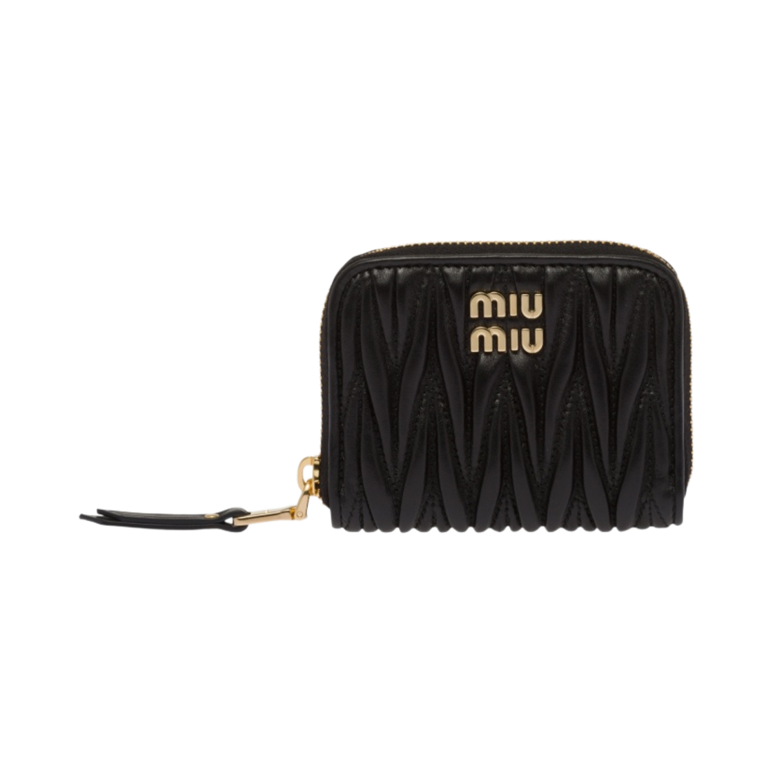 미우 미우 마테라쎄 나파 가죽 동전 지갑 블랙(Miu Miu Matelasse Nappa Leather Coin Purse Black)