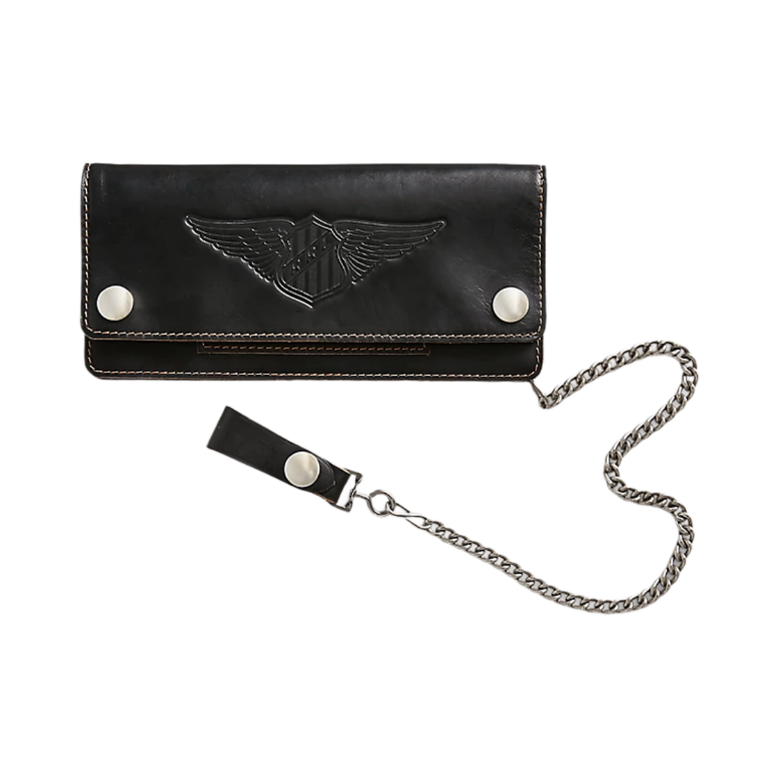 더블알엘 레더 체인 월렛 블랙 오버 브라운(Double RL Leather Chain Wallet Black Over Brown)