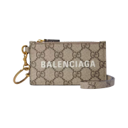 Gucci x Balenciaga The Hacker Project Card Case with Strap Beige Ebony