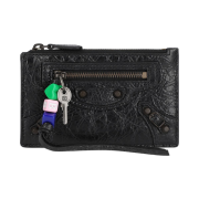 Balenciaga Le City Long Leather Card Holder Black