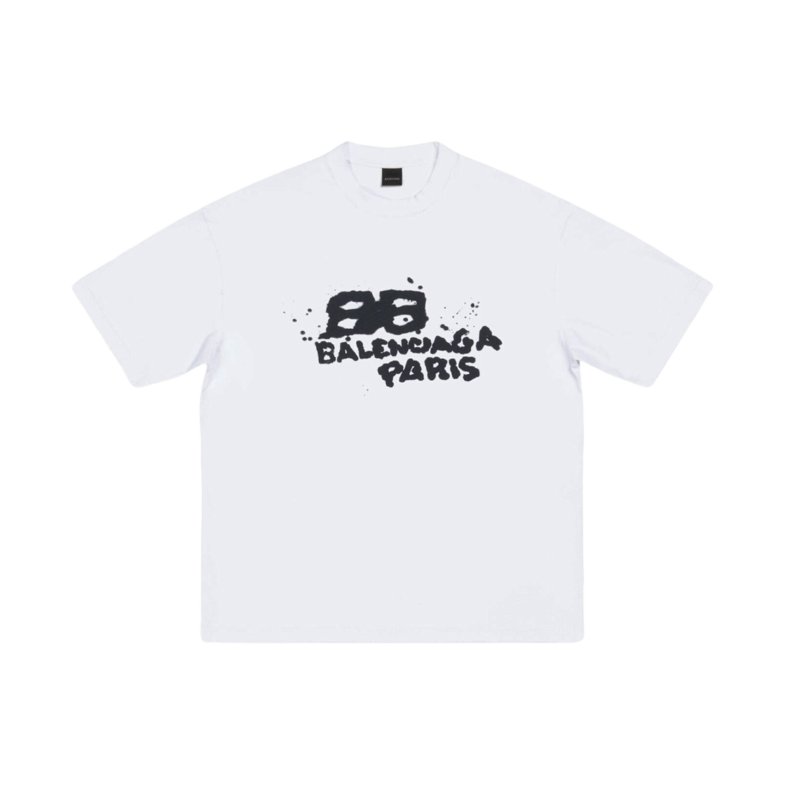 612966TNVN49040 Balenciaga Hand Drawn BB Icon Medium Fit T-Shirt White