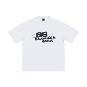 Balenciaga Hand Drawn BB Icon Medium Fit T-Shirt White