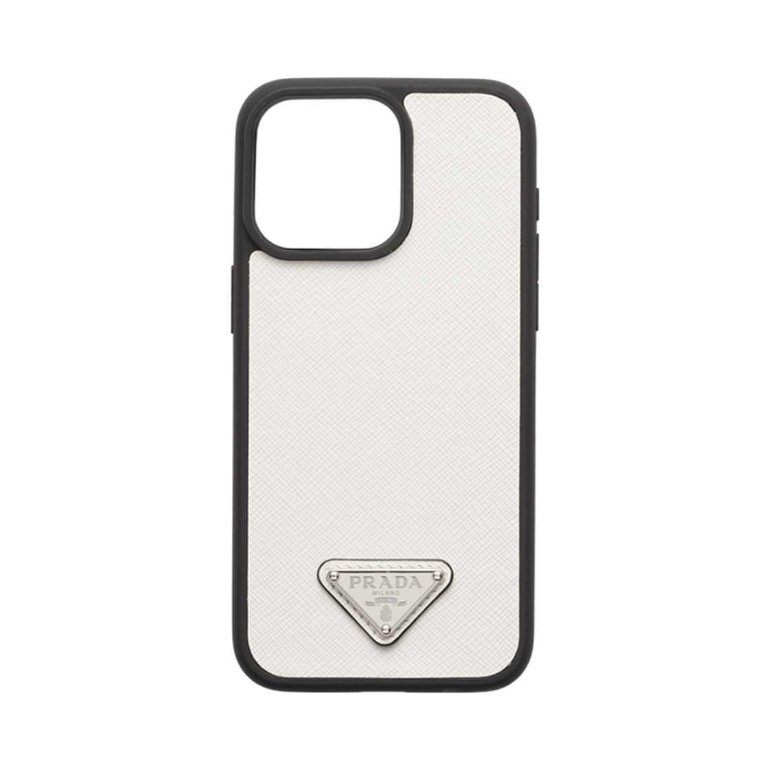 프라다 사피아노 레더 커버 포 아이폰 15 프로 맥스 화이트(Prada Saffiano Leather Cover For iPhone 15 Pro Max White)