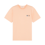 Maison Kitsune Double Fox Head Patch Classic T-Shirt Peach
