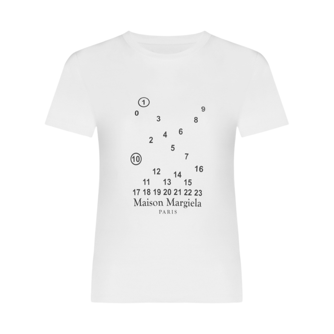 (W) 메종 마르지엘라 뉴메릭 로고 티셔츠 화이트((W) Maison Margiela Numeric Logo T-Shirt White) - 1