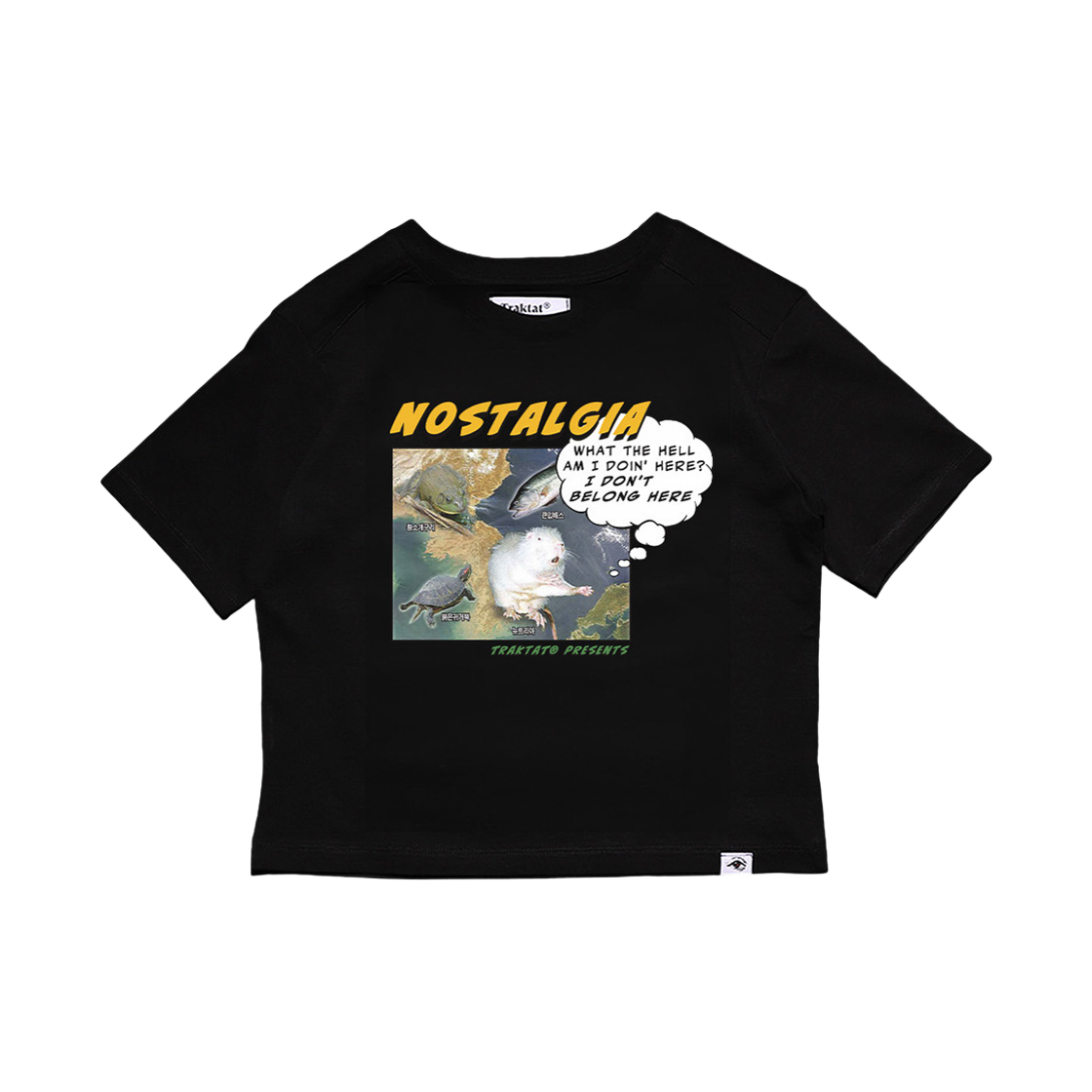 트락타트 노스텔지아 세미 크롭 티셔츠 블랙