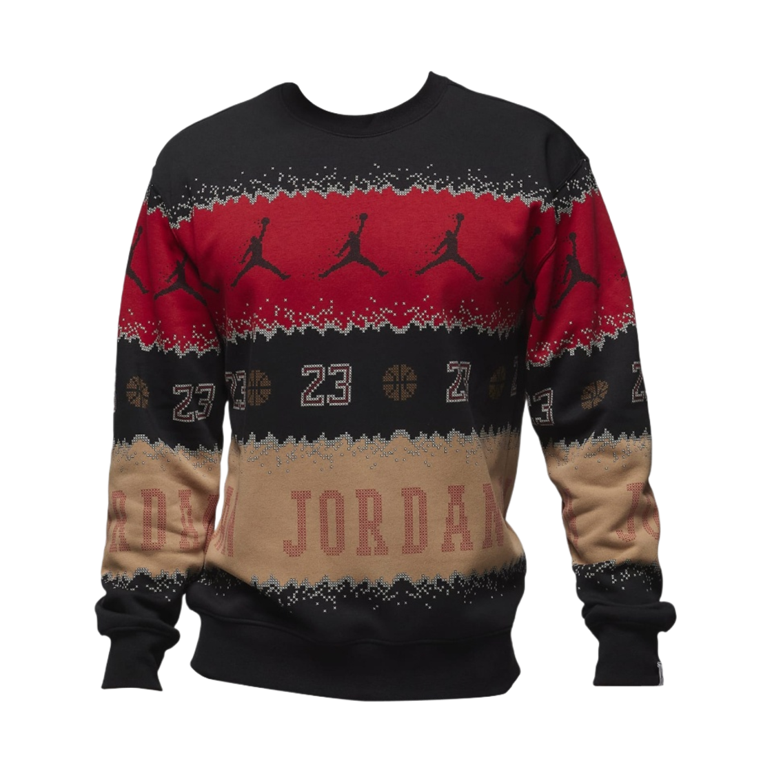 FD7463-687 Jordan Essentials Holiday Fleece Crewneck Sweatshirt Gym Red Black - US/EU