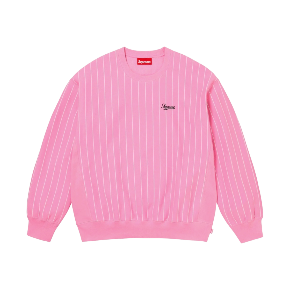 슈프림 핀스트라이프 크루넥 핑크 - 24SS