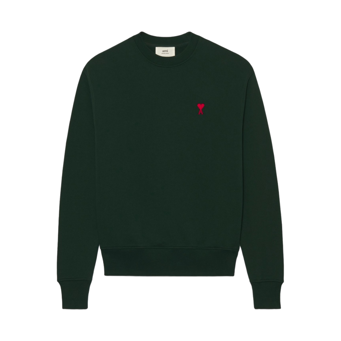 아미 스몰 하트 로고 스웨트셔츠 에버그린 - 22SS