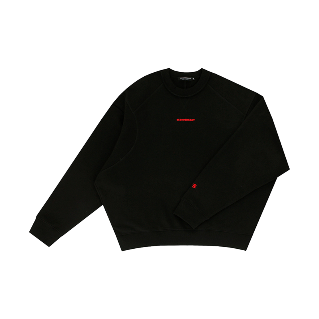 FW23TLM040BK Hongwoosung Cover Stitch Sweat Shirt With A Embroidery Logo Black