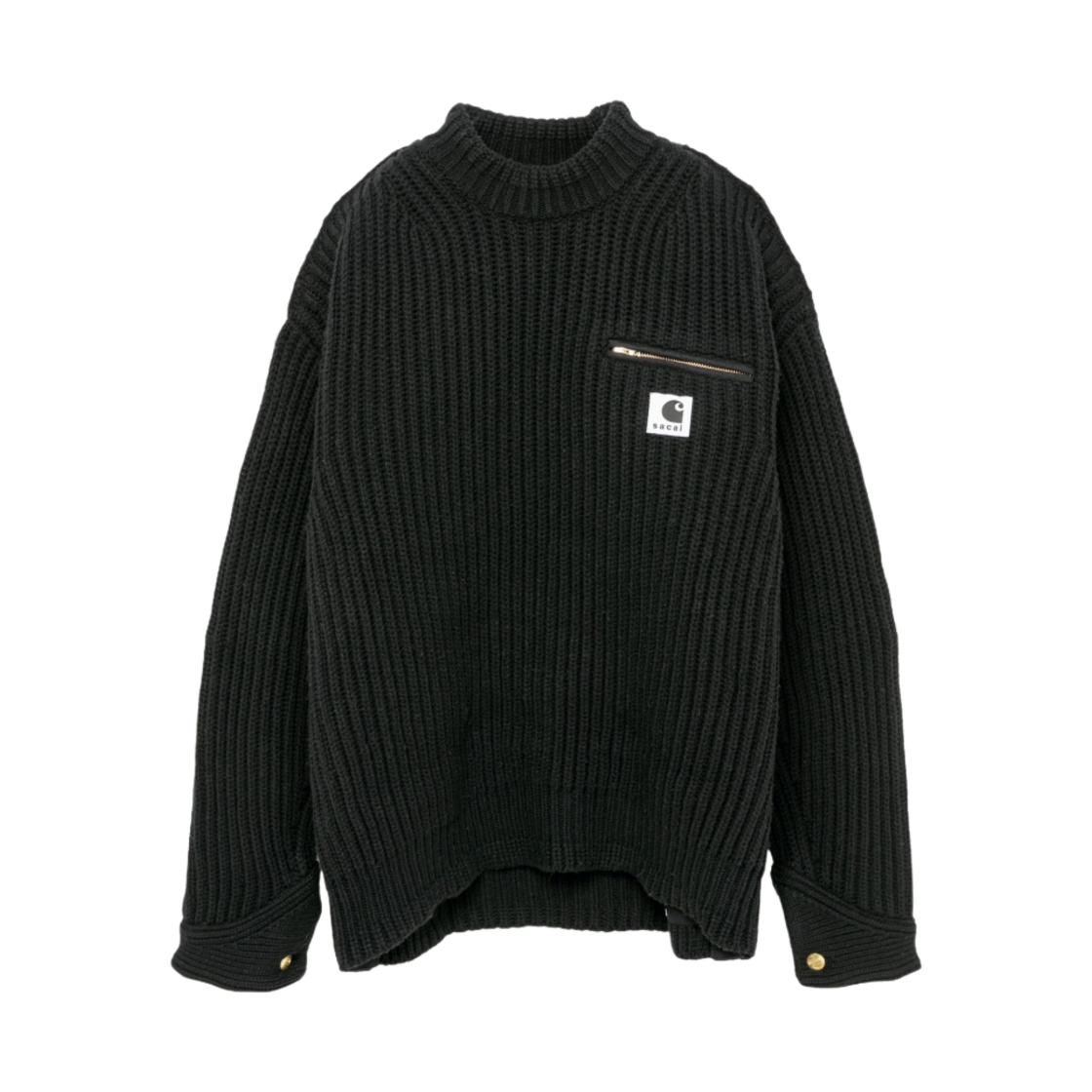 사카이 x 칼하트 WIP 니트 풀오버 디트로이트 블랙(Sacai x Carhartt WIP Knit Pullover Detroit Black) - 1