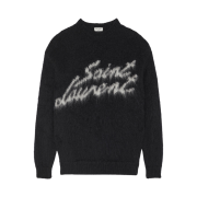 Saint Laurent 90s Saint Laurent Sweater in Mohair Noir Et Naturel
