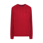 [30%적립] Polo Ralph Lauren Cable Knit Cotton Sweater Red - 24FW