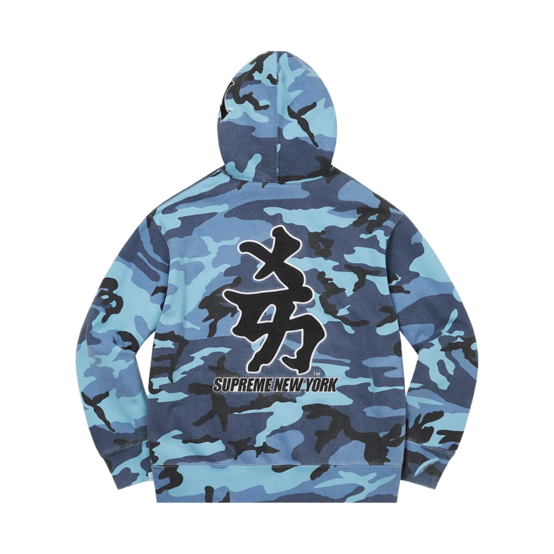 슈프림 x 뉴욕 양키스 간지 후드 스웨트셔츠 블루 카모 - 22FW(Supreme x New York Yankees Kanji Hooded Sweatshirt Blue Camo - 22FW) - 2