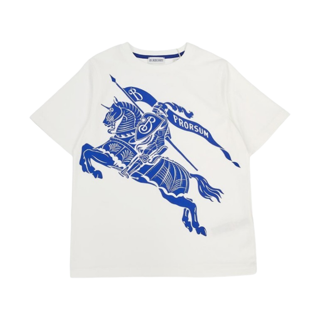 8078326 (Kids) Burberry Equestrian Knight Print Cotton Jersey T-Shirt White