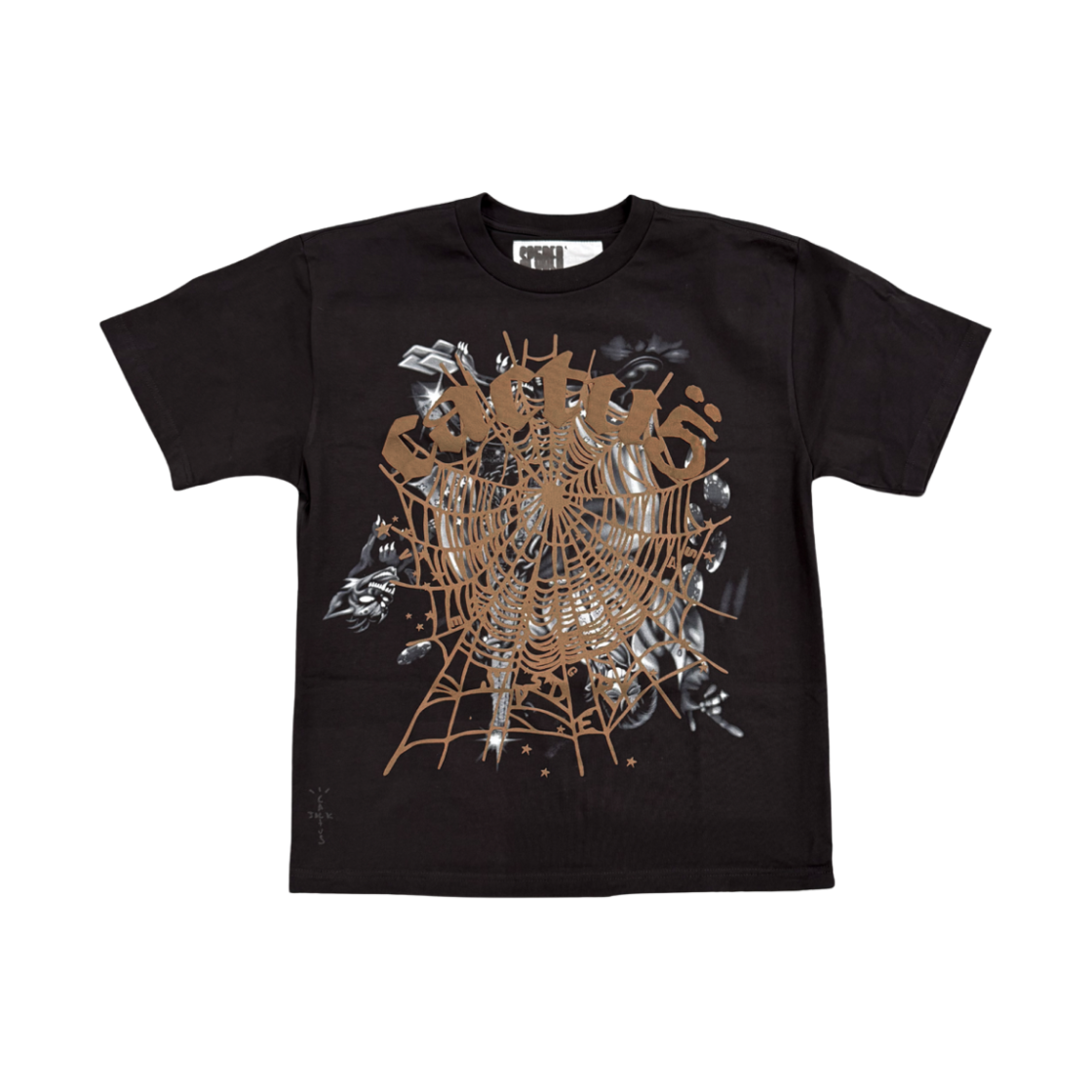 - Travis Scott Cactus Jack x Sp5der Airbrush T-Shirt Black