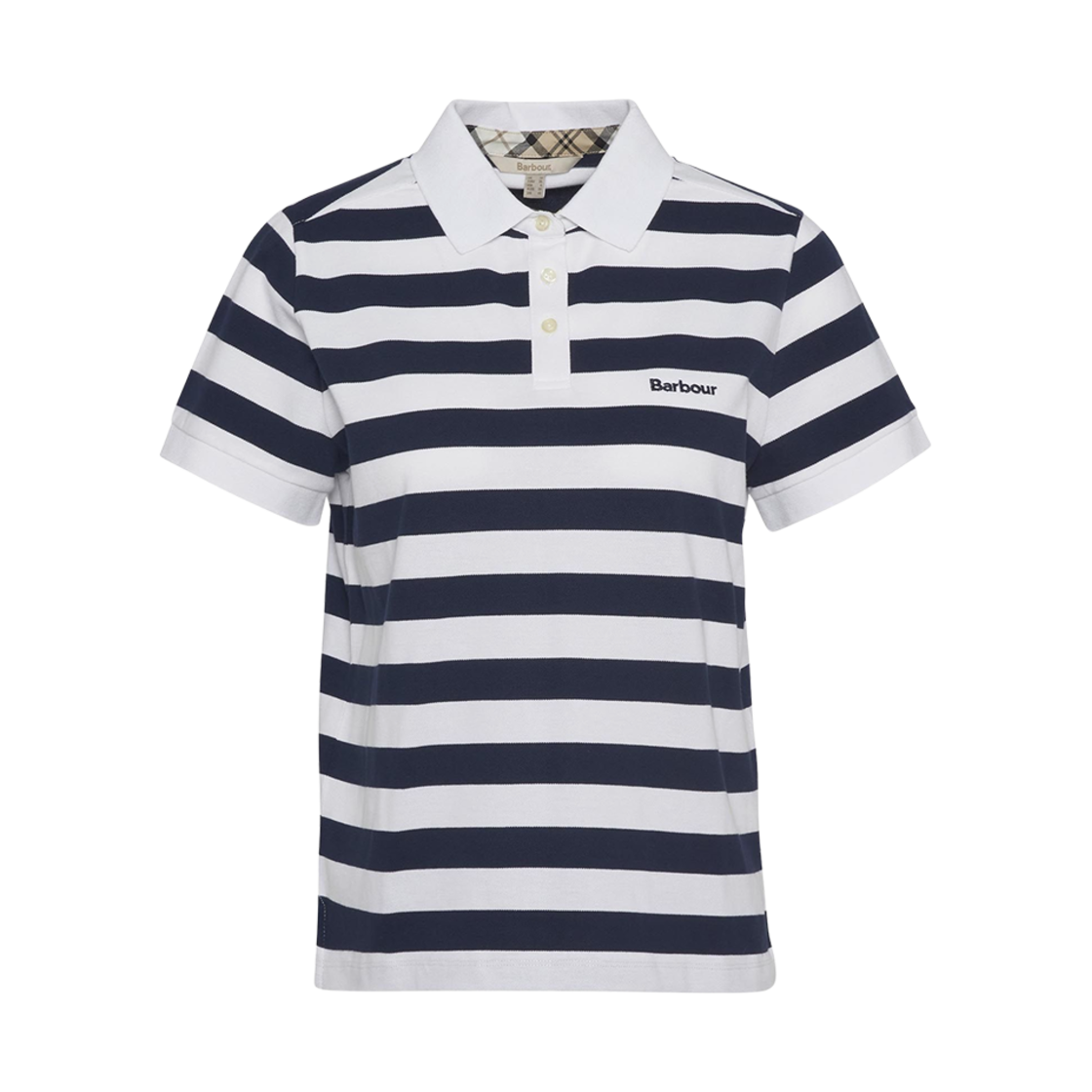 (W) 바버 애쉬본 스트라이프 폴로 셔츠 네이비 스트라이프((W) Barbour Ashbourne Striped Polo Shirt Navy Stripe)