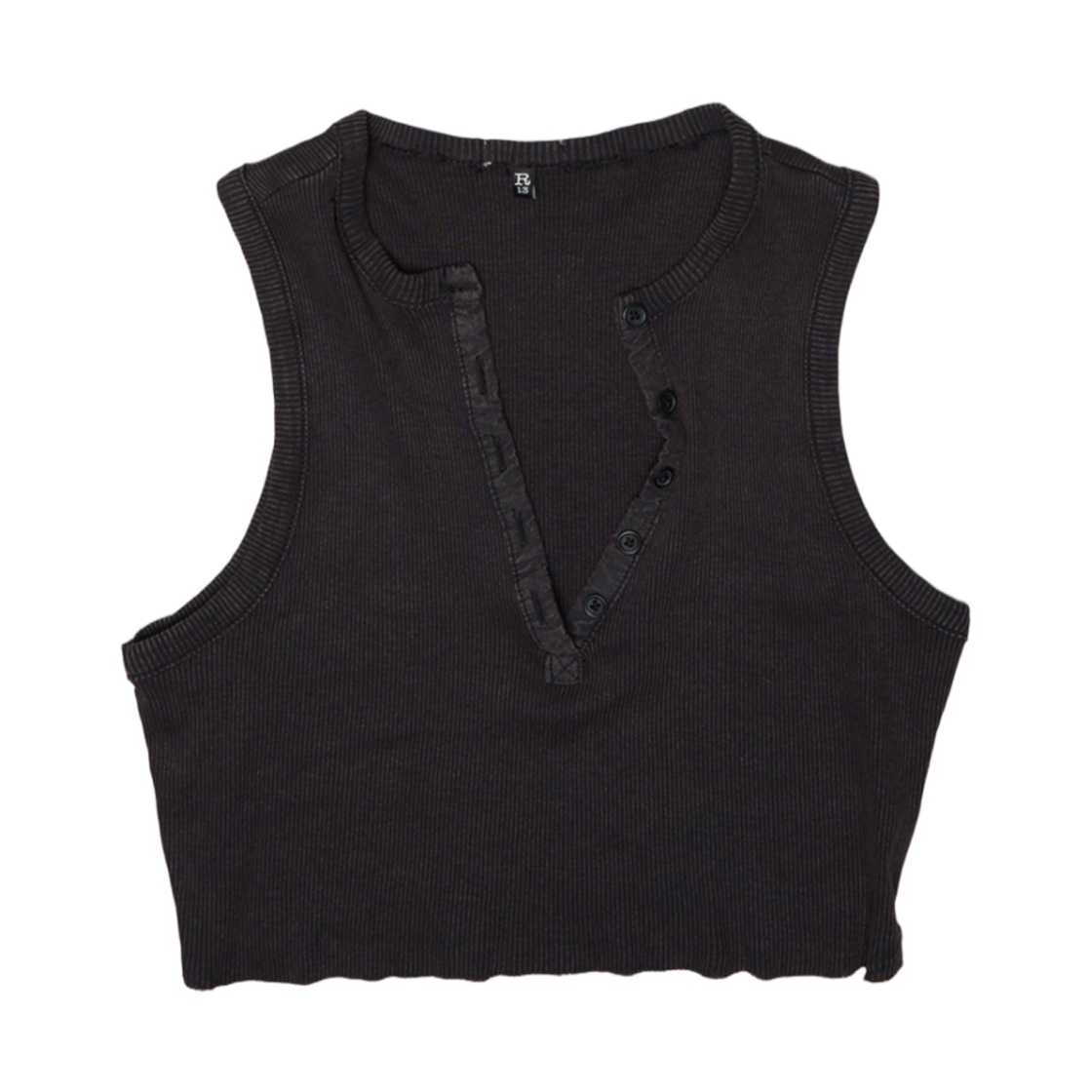 (W) R13 헨리 탱크 워시드 블랙((W) R13 Henley Tank Washed Black)