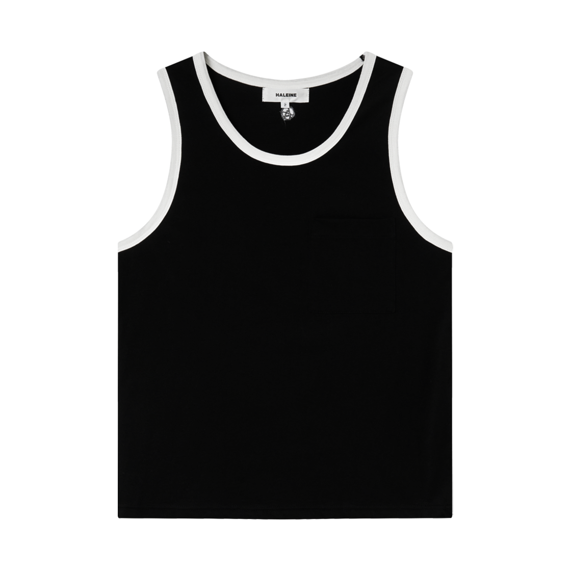 WT224 Haleine Contrast Ringer Sleeveless Top Black