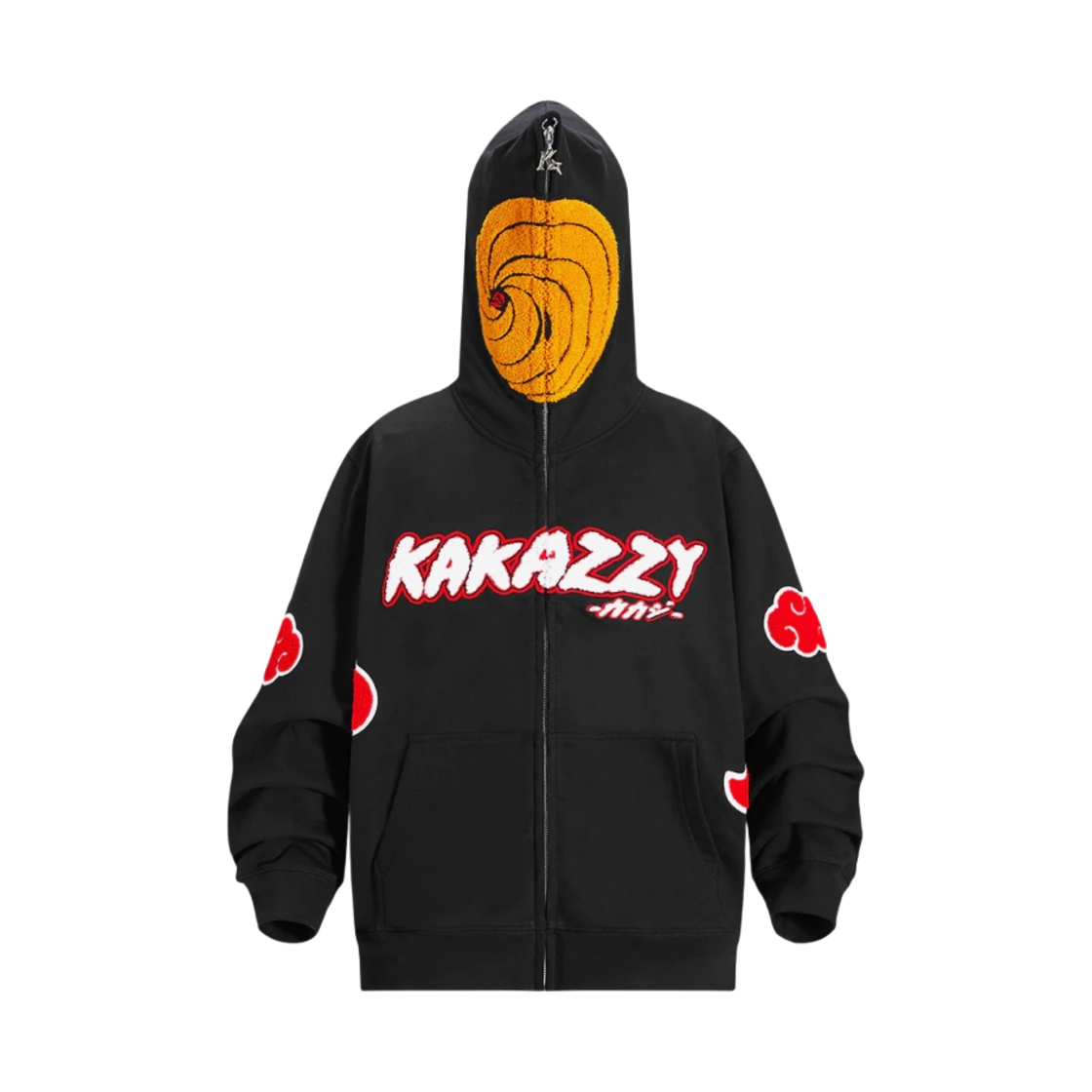 - Kakazzy Full Zip Hoodie Naruto Tobi Black