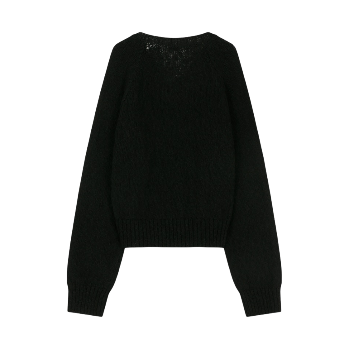 - Aviemuah V-Neck Boucle Cotton Sweater Black - #2