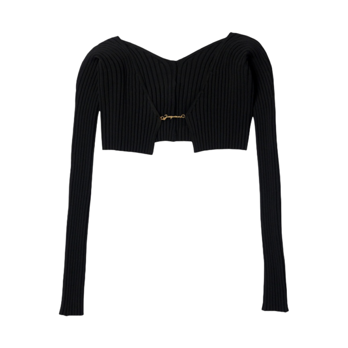 (W) 자크뮈스 라 마이유 프랄루 마이크로 참 로고 가디건 블랙((W) Jacquemus La Maille Pralu Micro Charm Logo Cardigan Black)