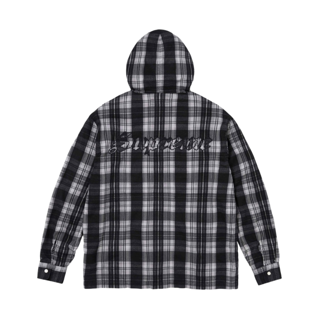 슈프림 프린티드 후드 플란넬 셔츠 블랙 - 24SS(Supreme Printed Hooded Flannel Shirt Black - 24SS) - 2
