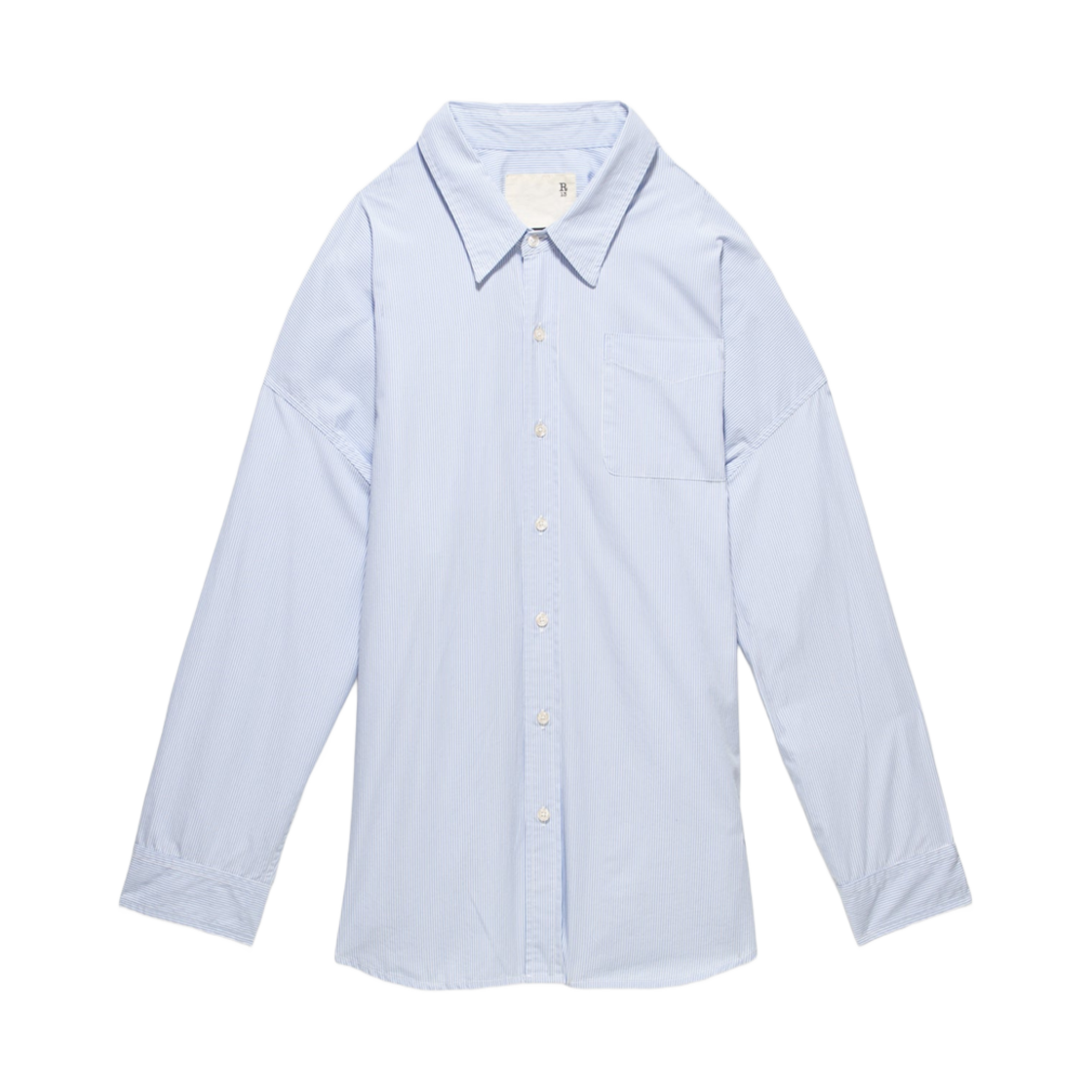 (W) R13 드롭 넥 셔츠 블루 앤 화이트 스트라이프((W) R13 Drop Neck Shirt Blue and White Stripe)