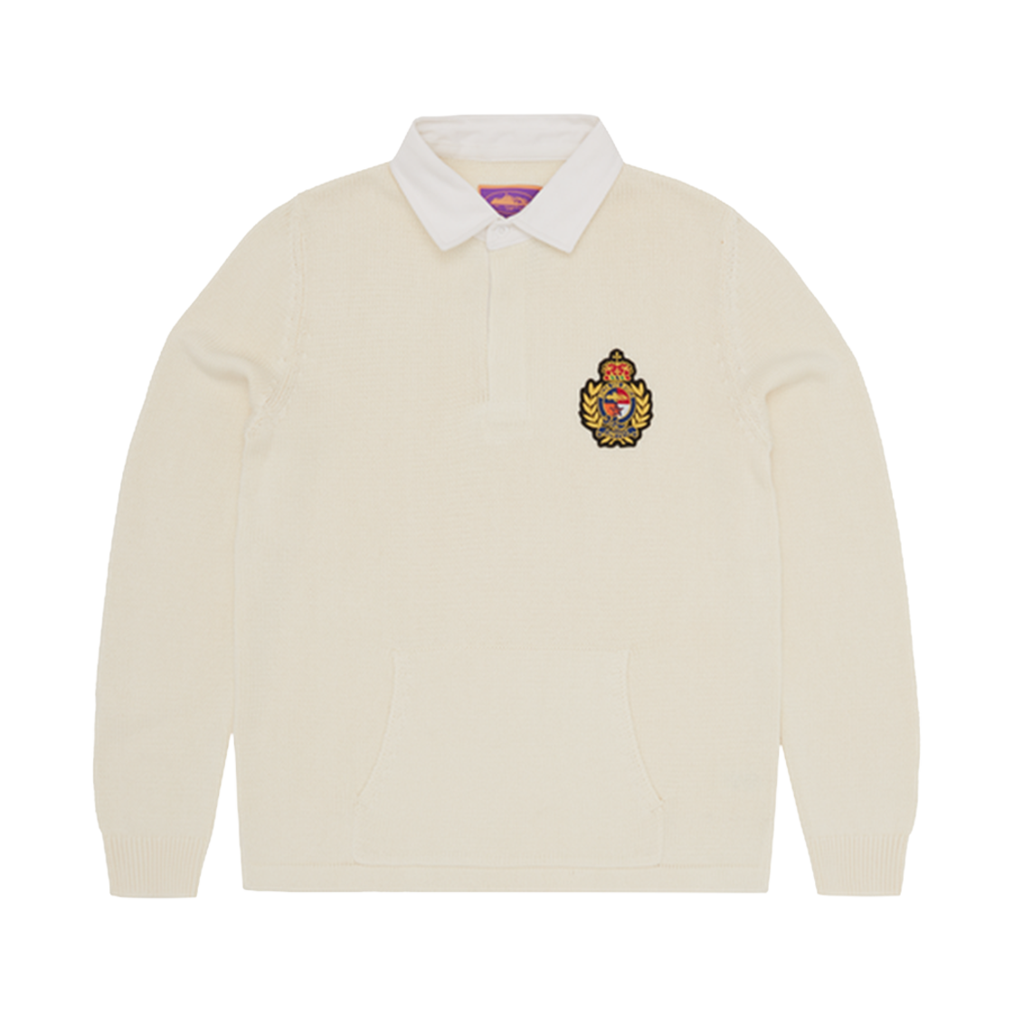 코르테이즈 로얄 크레스트 니트 럭비 셔츠 크림(Corteiz Royale Crest Knit Rugby Shirt Cream)