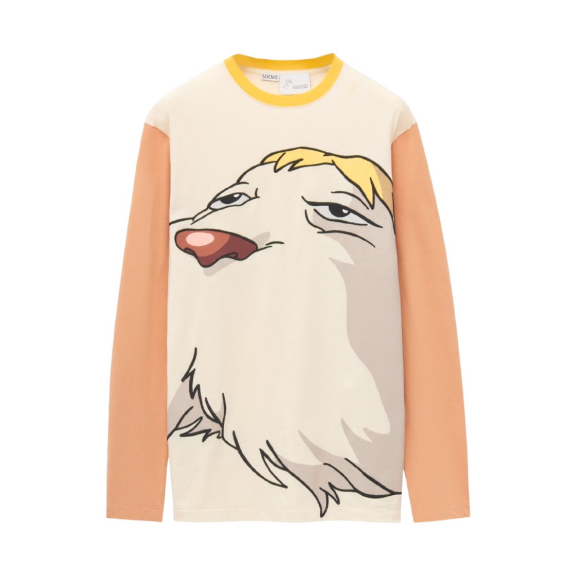 로에베 x 하울의 움직이는 성 힌 롱 슬리브 코튼 티셔츠 베이지(Loewe x Howl's Moving Castle Heen Long Sleeve T-Shirt in Cotton Beige) - 1