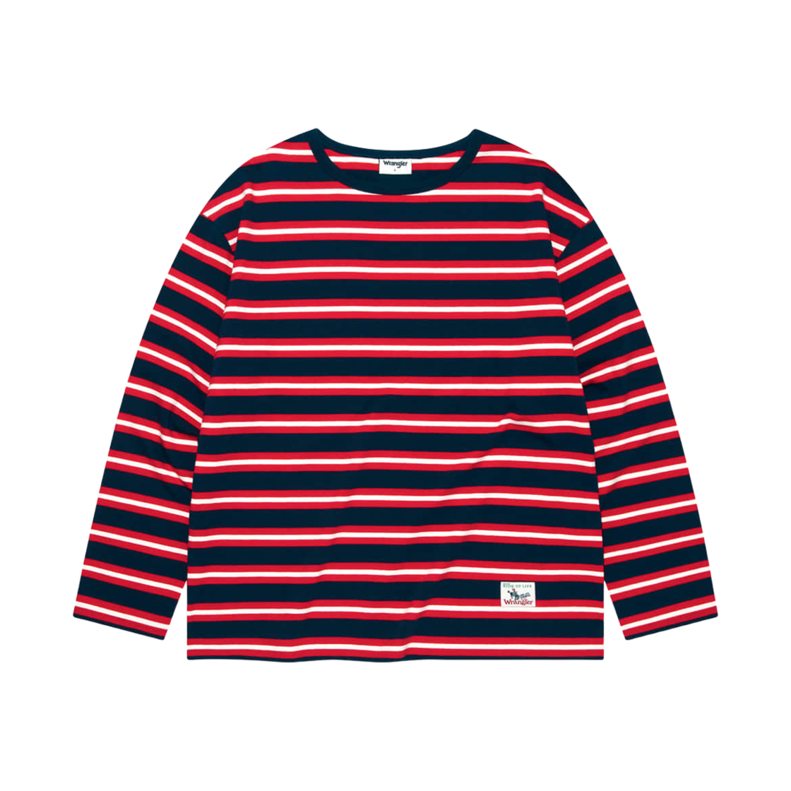 랭글러 컬러 스트라이프 롱슬리브 티셔츠 네이비(Wrangler Color Stripe Longsleeve T-Shirt Navy)