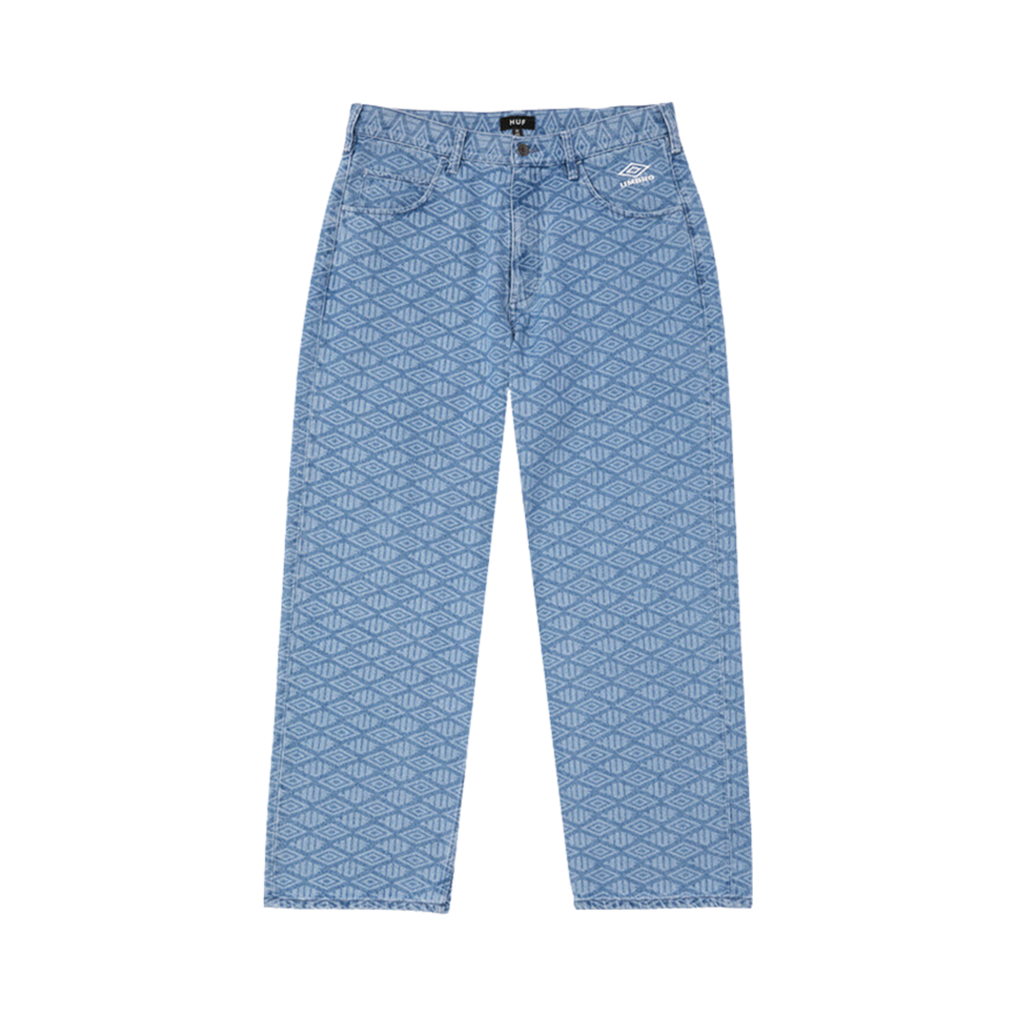 엄브로 x 허프 브랜디드 에칭 데님 워시드 인디고(Umbro x HUF Branded Etching Denim Washed Indigo)