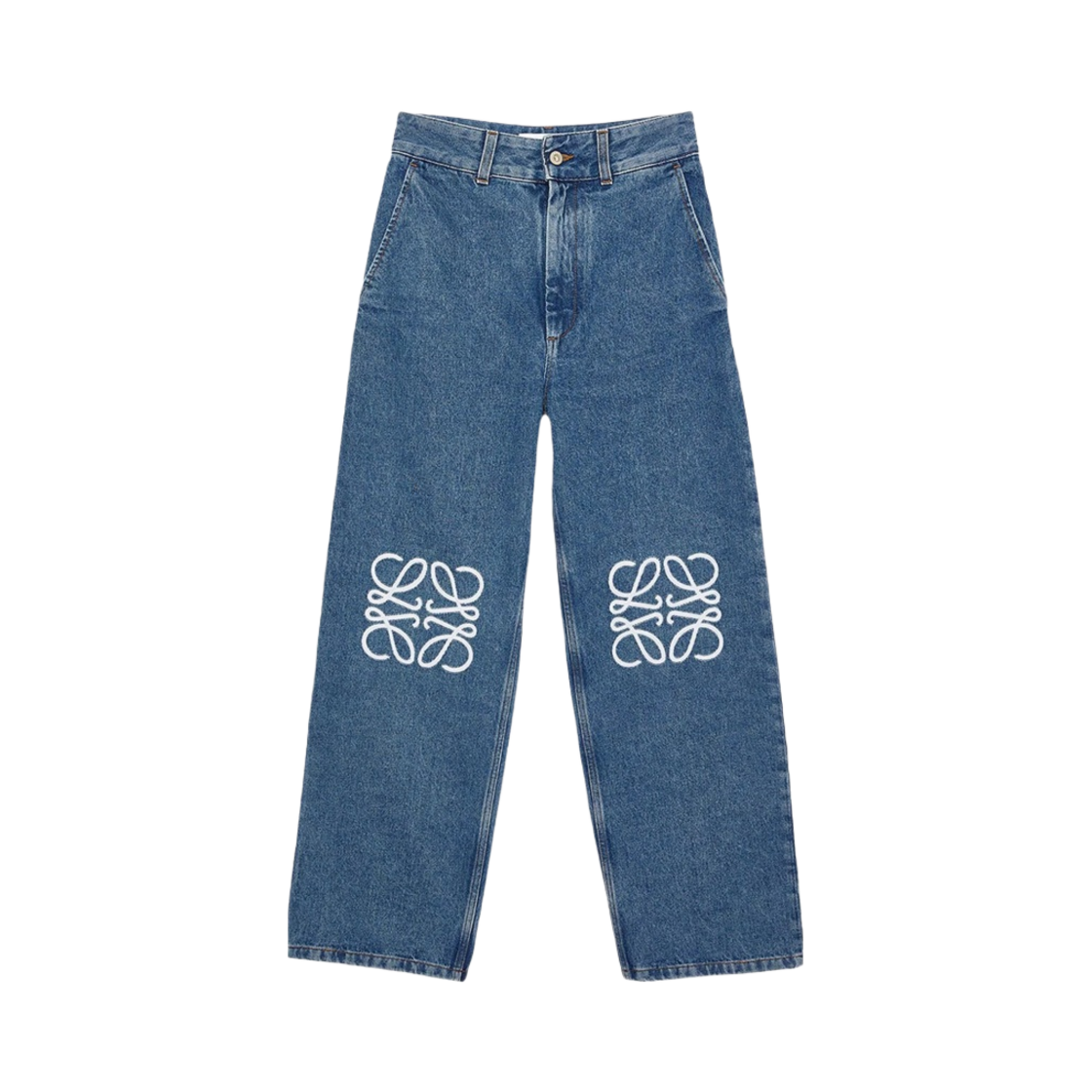 로에베 아나그램 배기 진 미드 블루 데님(Loewe Anagram baggy jeans Mid Blue Denim)