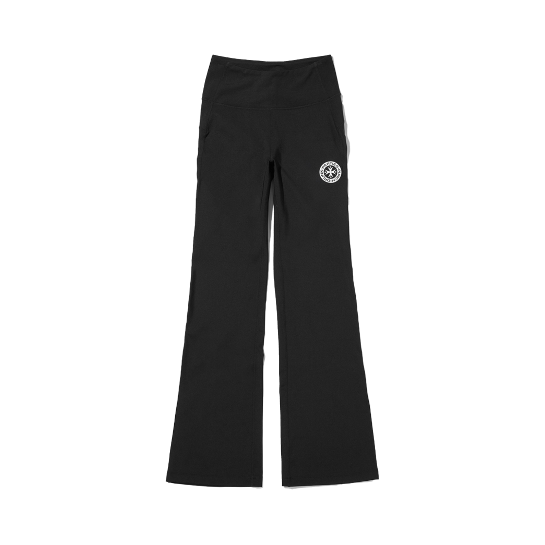 PDP251WO01ABKF Punch Drunk Parties Circle Logo Gear Flare Pants Black