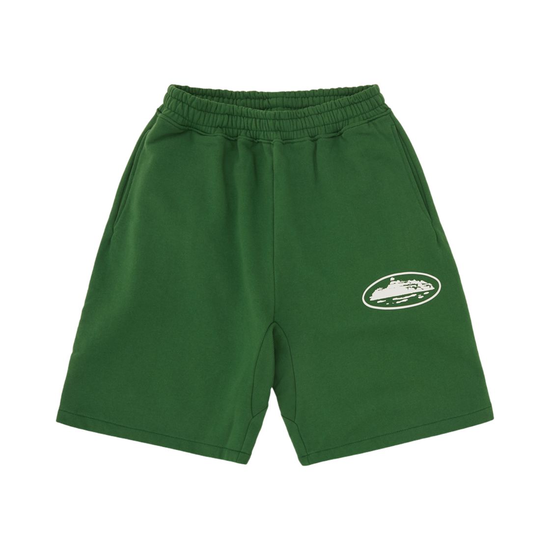 코르테이즈 아일랜드 퍼프 프린트 스웨트쇼츠 그린(Corteiz Island Puff Print Sweatshort Green)