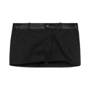 (W) Gucci GG Canvas and Leather Shorts Black