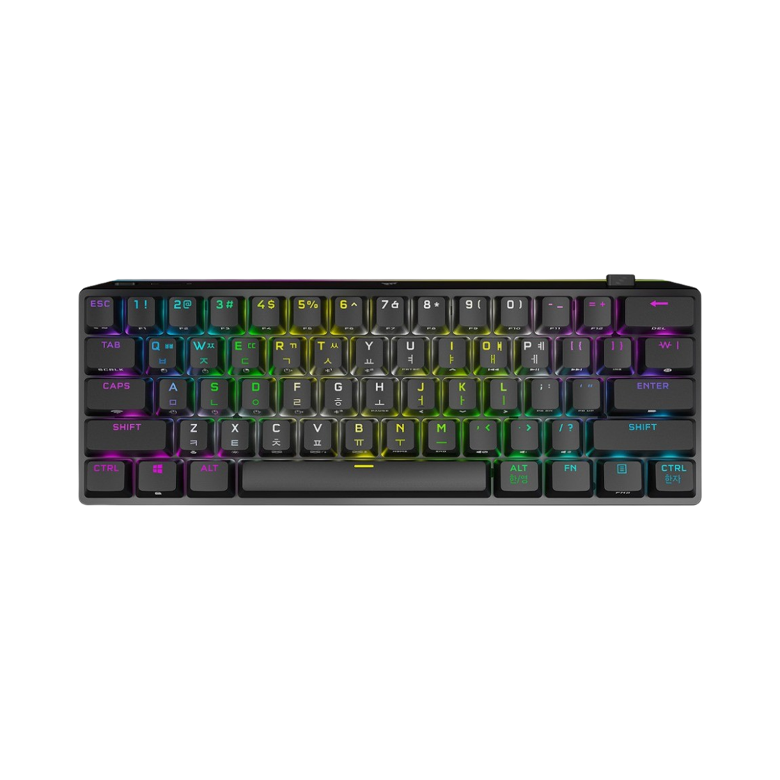 커세어 K70 RGB 프로 미니 무선 사일런트 블랙 국문 자판 (국내 정식 발매 제품)(Corsair K70 RGB Pro Mini Wireless Silent Black Korean Layout (Korean Ver.)) - 1