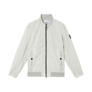 Stone Island 4100037 Crinkle Reps R-Ny Wind Resistant Jacket with Anti Drop and Mesh Lining Pearl Grey - 25SS