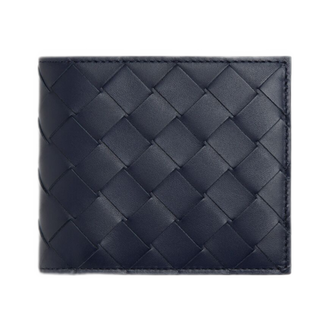 Bottega Veneta Intrecciato Bi Fold Wallet with Coin Purse Abyss Cypress