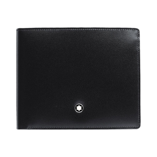 130073 Montblanc Meisterstuck 6cc Wallet with 2 View Pockets Black