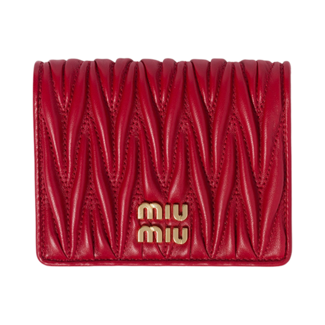 미우 미우 스몰 마테라쎄 나파 레더 월렛 레드(Miu Miu Small Matelasse Nappa Leather Wallet Red)